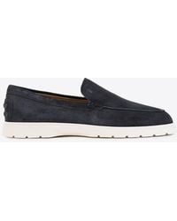 Tod's - T-Logo Suede Loafers - Lyst