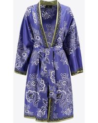 Etro - Kesa Floral Print Silk Kimono Jacket - Lyst
