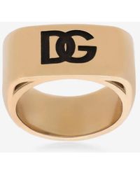 Dolce & Gabbana - Dg Engraved-logo Ring - Lyst