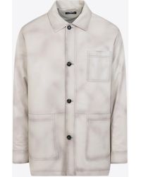 Kiton - Button-Up Leather Jacket - Lyst