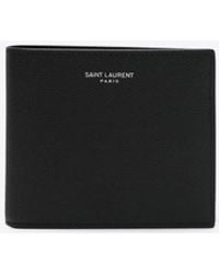 Saint Laurent - Logo Stamp Leather East/West Wallet - Lyst