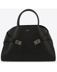 Ferragamo - Large Hug Leather Top Handle Bag - Lyst