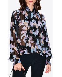 Chloé - Floral Print Silk Georgette Blouse - Lyst