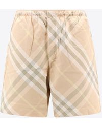 Burberry - Check Pattern Swim Shorts - Lyst