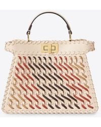 Fendi - Small Peekaboo Iseeu Leather And Suede Handbag - Lyst