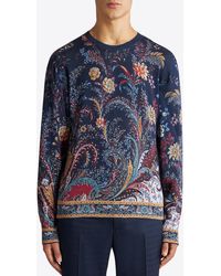 Etro - Paisley Silk And Cashmere Floral Sweater - Lyst