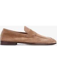 Brunello Cucinelli - Suede Leather Penny Loafers - Lyst