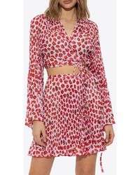 Versace - Strawberry Garden Cover-Up Pleated Top - Lyst