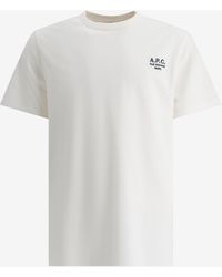 A.P.C. - Rue Madame Logo Embroidered T-Shirt - Lyst