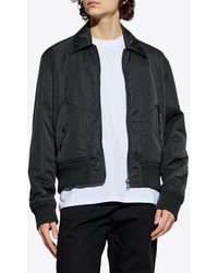 Balmain - Logo Stamped Zip-Up Bomber Jacket - Lyst