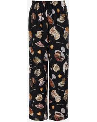 Moschino - Tea Time Printed Silk Pants - Lyst