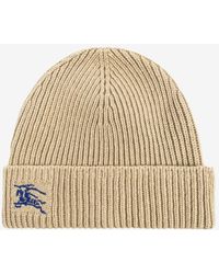 Burberry - Embroidered Ekd Ribbed Cashmere Beanie - Lyst