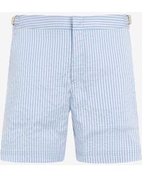 Orlebar Brown - Striped Seersucker Bermuda Shorts - Lyst