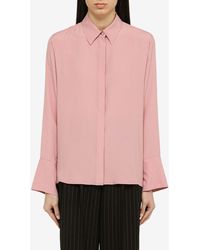 FEDERICA TOSI - Silk-Blend Long-Sleeved Shirt - Lyst