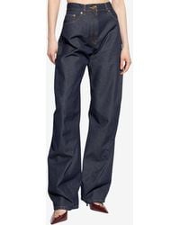 Versace - Logo Patch Wide-Leg Jeans - Lyst