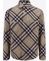 Burberry - Checked Wool Overshirt - Lyst