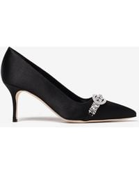 Manolo Blahnik - Asapump 70 Crystal-Embellished Satin Pumps - Lyst
