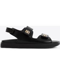 Givenchy - Leather 4G Strap Flat Sandals - Lyst