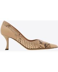 Ferragamo - Eugene 70 Python Leather Pumps - Lyst