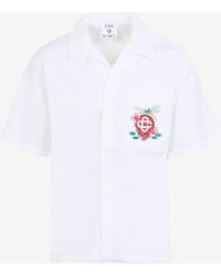 CASABLANCA - Logo-Embroidered Short-Sleeved Shirt - Lyst