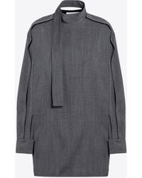 Jil Sander - Scarf-Collar Wool Blouse - Lyst