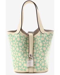 HermÃ¨s Micro Lucky Daisy Picotin In Chai / Rose / White Swift With Palladium Hardware in Pink 