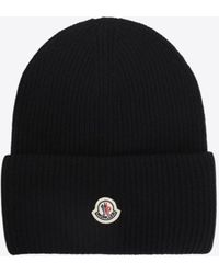 Moncler - Logo-Patch Wool Beanie - Lyst