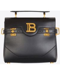 Balmain - B-Buzz 23 Smooth Leather Top Handle Bag - Lyst