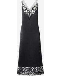 Fendi - Silk And Lace V-Neck Midi Dress - Lyst