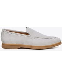Eleventy - Suede Loafers With Engraved-Logo - Lyst