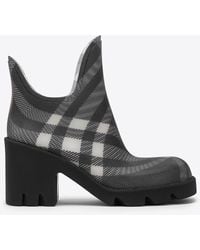 Burberry - 65 Checked Platform Ankle Boots - Lyst