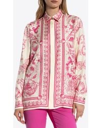 Versace - Underwater Barocco Print Silk Shirt - Lyst