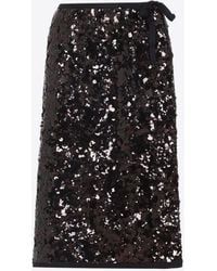 Prada - All-Over Sequin Knee-Length Skirt - Lyst