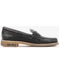 Golden Goose - Distressed Leather Penny Loafers - Lyst