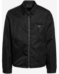 Prada - Logo-Plaque Zip-Up Jacket - Lyst