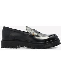 Versace - Slip-On Leather Loafers - Lyst