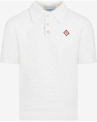 Casablancabrand - Logo-Patch Boucle Polo T-Shirt - Lyst