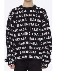 Balenciaga - Allover Logo Sweater - Lyst