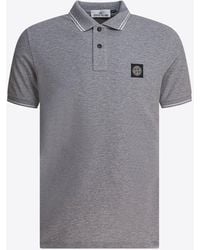 Stone Island - Logo-Patched Polo T-Shirt - Lyst