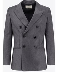 Ami Paris - Double-Breasted Buttoned Blazer - Lyst