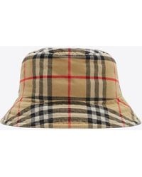 Burberry - Vintage Check Pattern Bucket Hat - Lyst