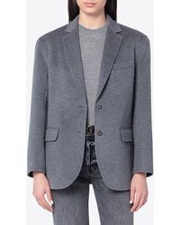 Anine Bing - Quinn Single-Breasted Wool-Blend Blazer - Lyst