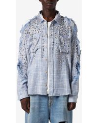 1989 STUDIO - Crystal-Embellished Flannel Shirt - Lyst