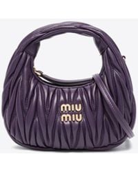 Miu Miu - Mini Wander Quilted Leather Hobo Bag - Lyst