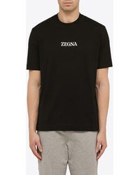 Zegna - Logo Print Crewneck T-Shirt - Lyst