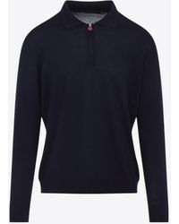 Kiton - Wool Long-Sleeved Polo Sweater - Lyst