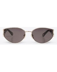 Chloé - Marcie Round-Framed Sunglasses With Logo-Lettering - Lyst