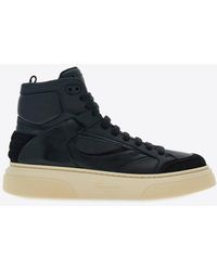Ferragamo - Cassio Leather High-Top Sneakers - Lyst