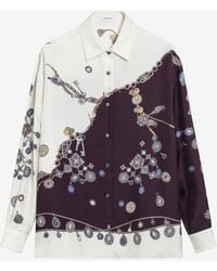 Versace - Printed Silk Long-Sleeved Shirt - Lyst