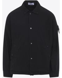 Stone Island - Logo Patch Button-Up Jacket - Lyst